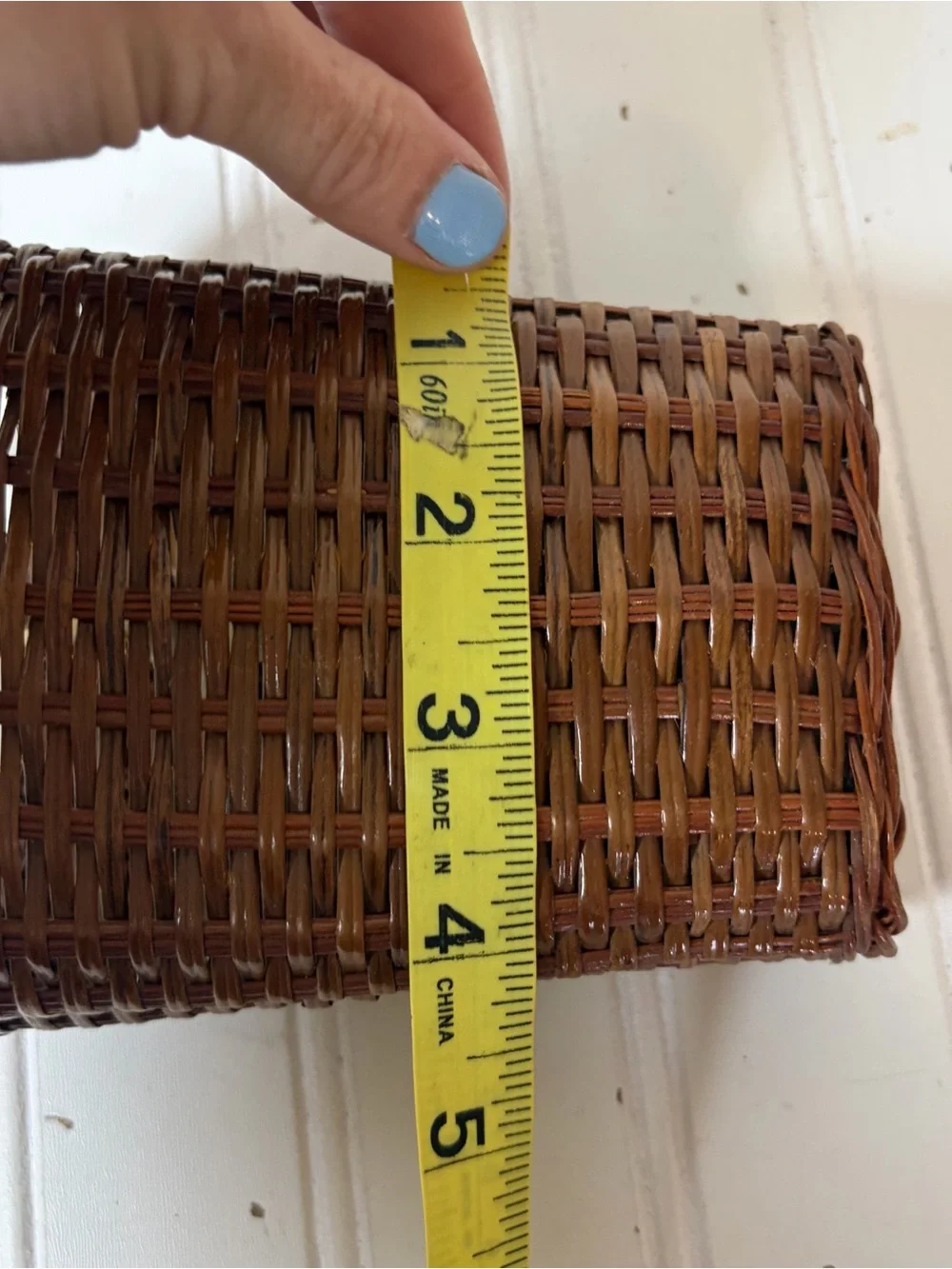 Vintage Mini Wicker Wall Pocket Basket